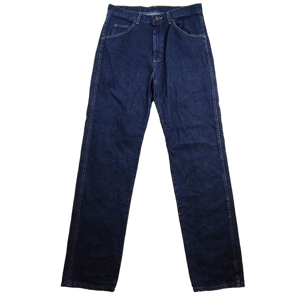 Wrangler Regular Fit Straight Jeans Mens 33x30 Blue Denim 96501MR Cotton